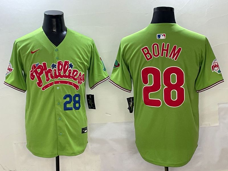 Men Philadelphia Phillies #28 Bohm Green Five generations Nike 2025 MLB Jersey style 4